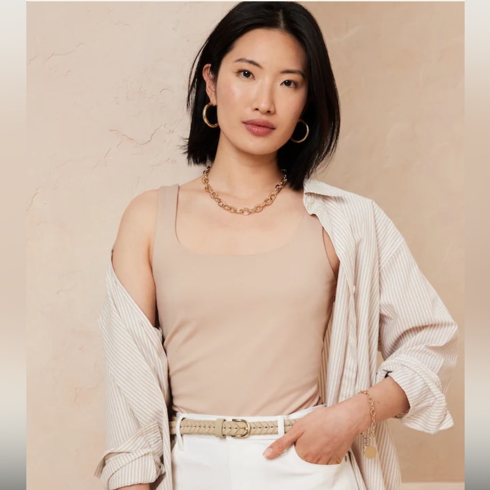 Banana Republic scoop-neck thong bodysuit.